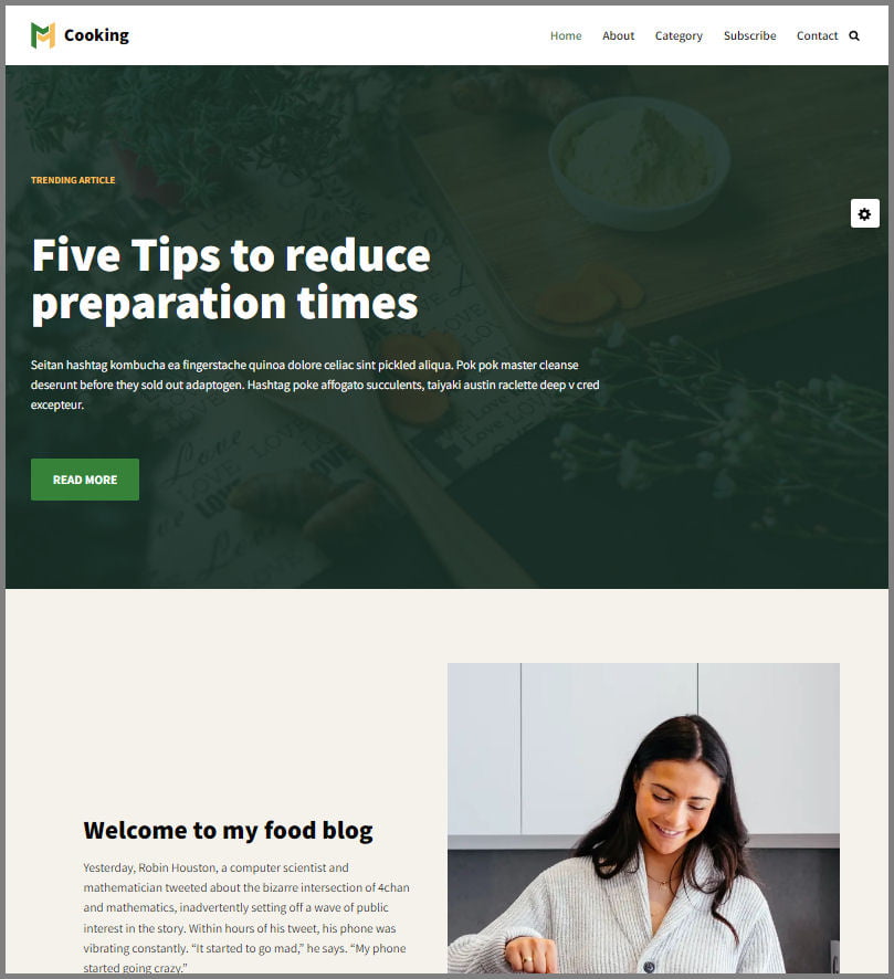 Website Design for Food Magazine
