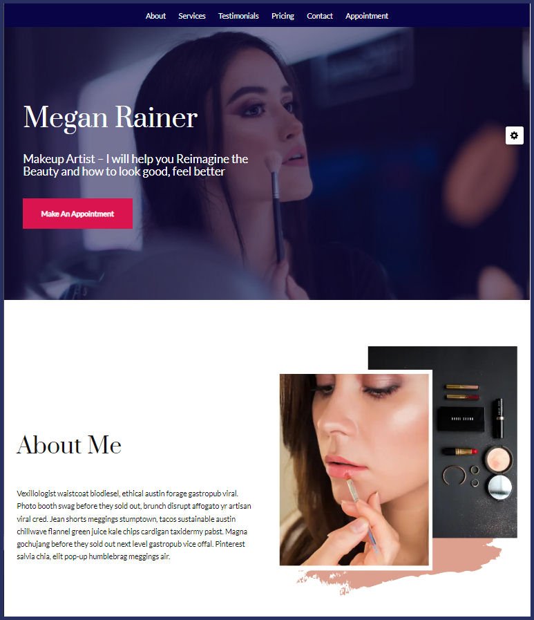 Website Design for Makeup Artist