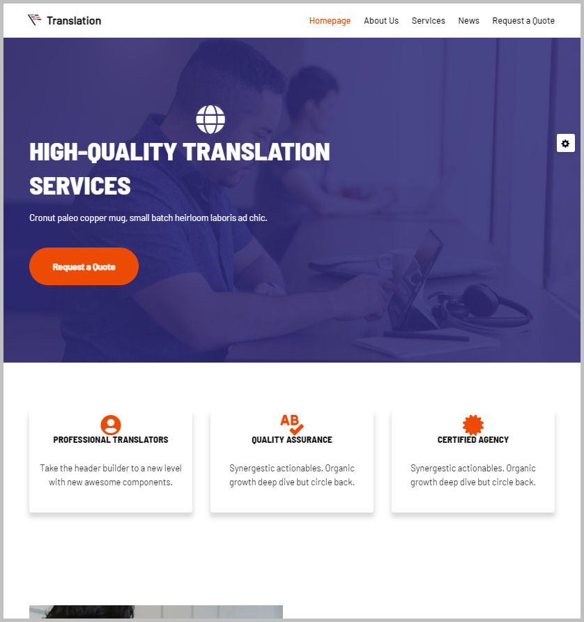 Translation Services Website Design